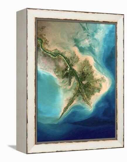 Mississippi Delta, Satellite Image-PLANETOBSERVER-Framed Premier Image Canvas