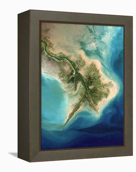 Mississippi Delta, Satellite Image-PLANETOBSERVER-Framed Premier Image Canvas