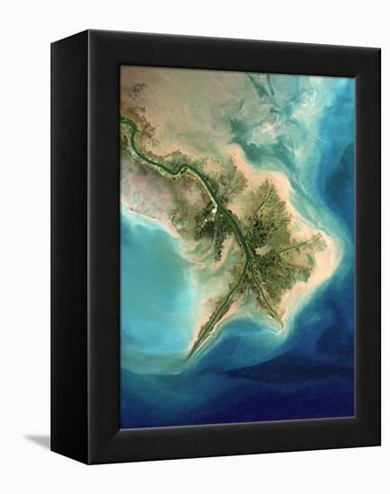 Mississippi Delta, Satellite Image-PLANETOBSERVER-Framed Premier Image Canvas