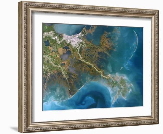 Mississippi Delta, Satellite Image-PLANETOBSERVER-Framed Photographic Print