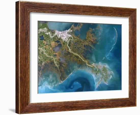 Mississippi Delta, Satellite Image-PLANETOBSERVER-Framed Photographic Print