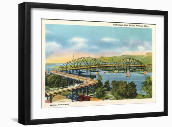 Mississippi High Bridge, Winona, Minneapolis-null-Framed Art Print