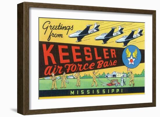 Mississippi - Keesler Air Force Base, Large Letter Scenes-Lantern Press-Framed Art Print