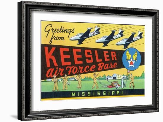 Mississippi - Keesler Air Force Base, Large Letter Scenes-Lantern Press-Framed Art Print