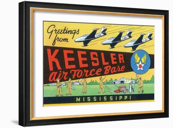 Mississippi - Keesler Air Force Base, Large Letter Scenes-Lantern Press-Framed Art Print