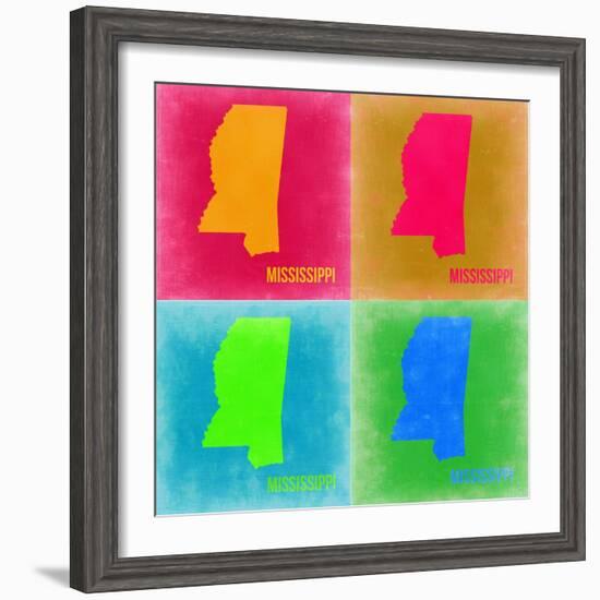Mississippi Pop Art Map 2-NaxArt-Framed Premium Giclee Print