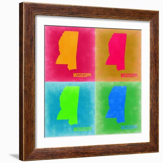 Mississippi Pop Art Map 2-NaxArt-Framed Premium Giclee Print