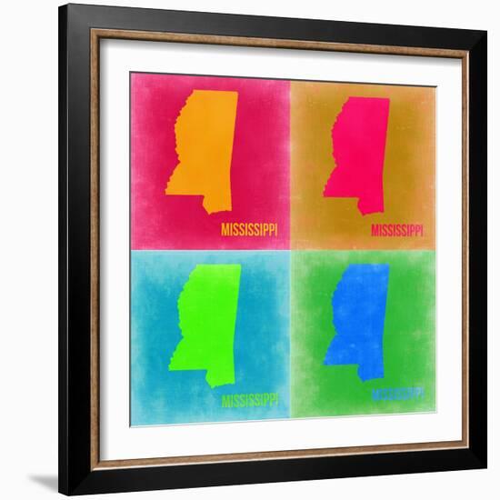 Mississippi Pop Art Map 2-NaxArt-Framed Premium Giclee Print