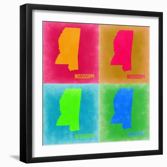 Mississippi Pop Art Map 2-NaxArt-Framed Premium Giclee Print