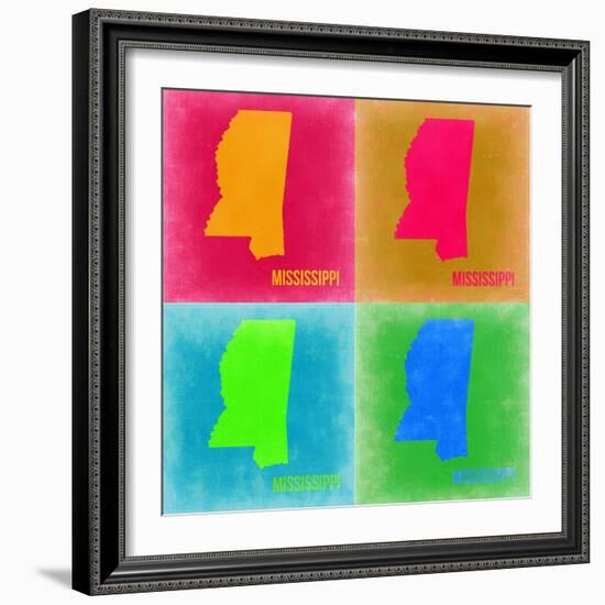 Mississippi Pop Art Map 2-NaxArt-Framed Premium Giclee Print