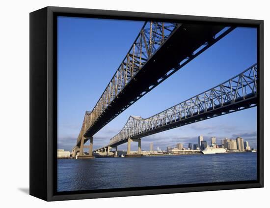 Mississippi River Bridge, New Orleans, Louisiana, USA-null-Framed Premier Image Canvas