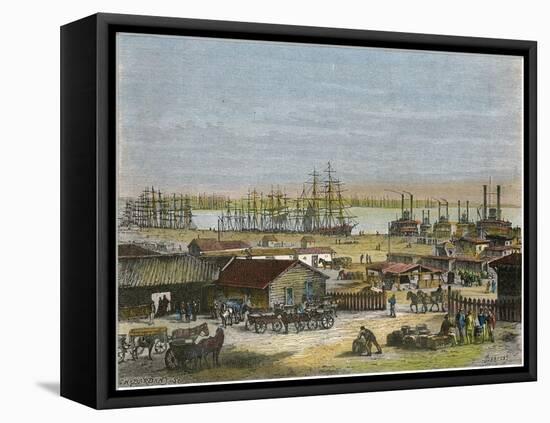 Mississippi River, New Orleans, Louisiana, USA, C1880-Barbant-Framed Premier Image Canvas