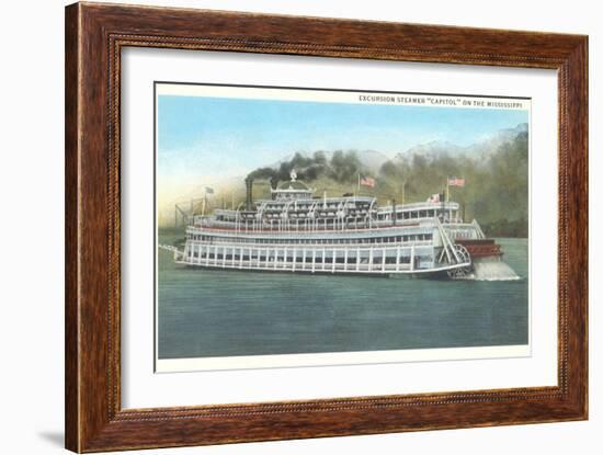 Mississippi Riverboat Capitol-null-Framed Art Print