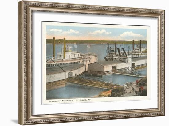 Mississippi Riverfront, St. Louis, Missouri-null-Framed Art Print