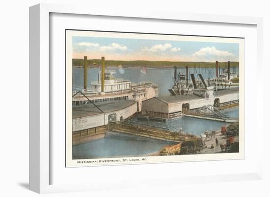 Mississippi Riverfront, St. Louis, Missouri-null-Framed Art Print