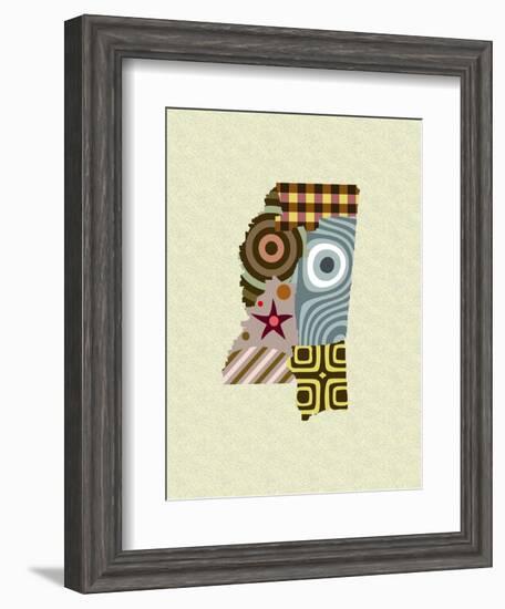 Mississippi State Map-Lanre Adefioye-Framed Giclee Print