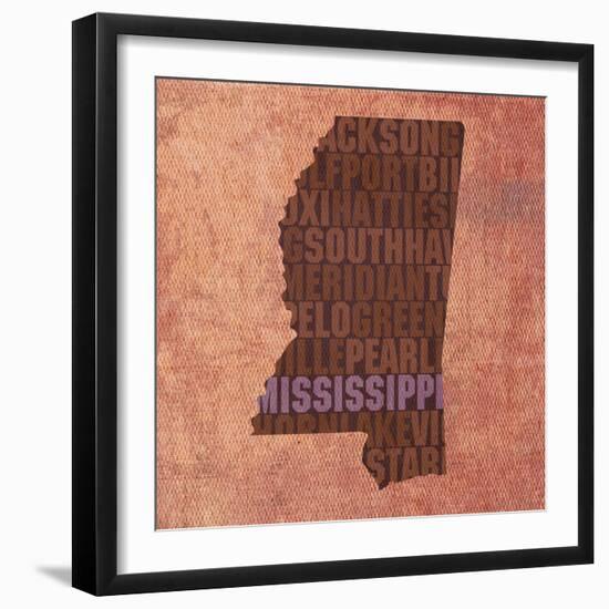 Mississippi State Words-David Bowman-Framed Giclee Print