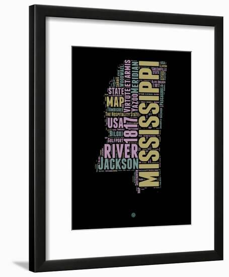 Mississippi Word Cloud 1-NaxArt-Framed Art Print