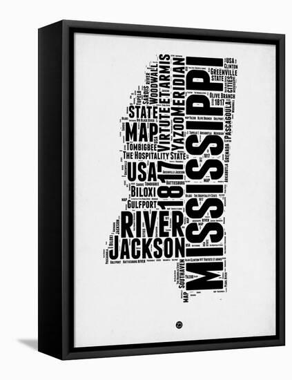 Mississippi Word Cloud 2-NaxArt-Framed Stretched Canvas