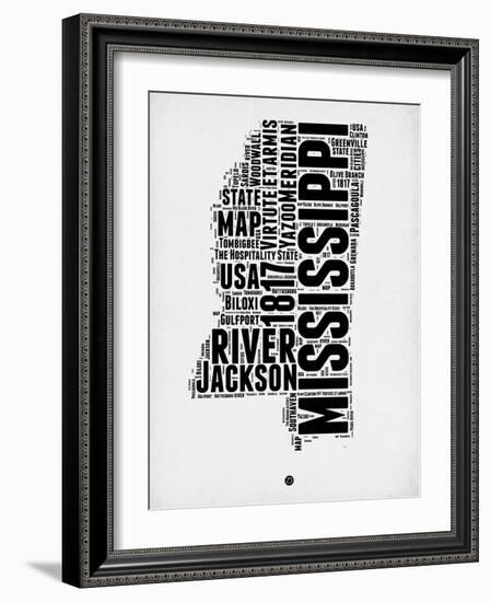 Mississippi Word Cloud 2-NaxArt-Framed Art Print