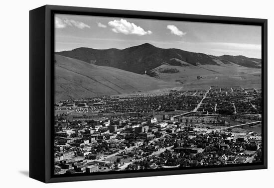Missoula, Montana - Panoramic View of Town-Lantern Press-Framed Stretched Canvas