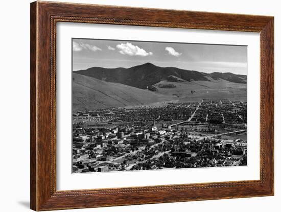 Missoula, Montana - Panoramic View of Town-Lantern Press-Framed Art Print