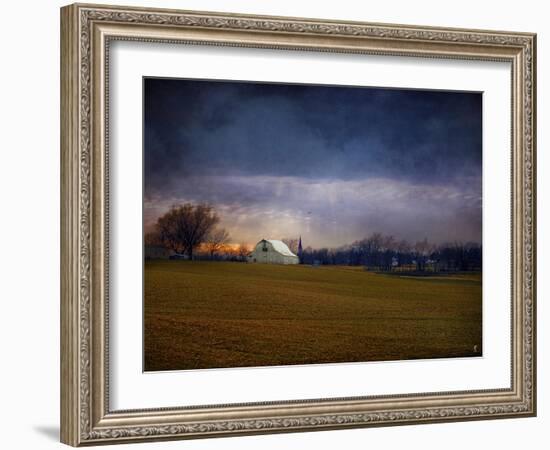 Missouri Barn at Sunset-Jai Johnson-Framed Giclee Print