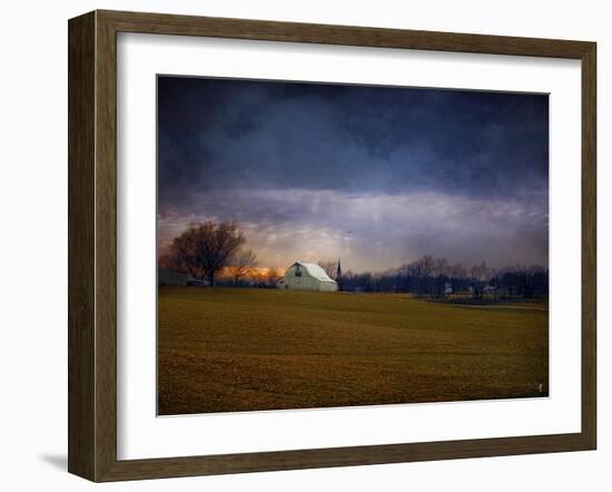 Missouri Barn at Sunset-Jai Johnson-Framed Giclee Print