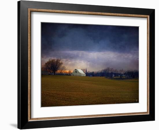 Missouri Barn at Sunset-Jai Johnson-Framed Giclee Print