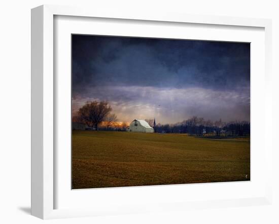 Missouri Barn at Sunset-Jai Johnson-Framed Giclee Print