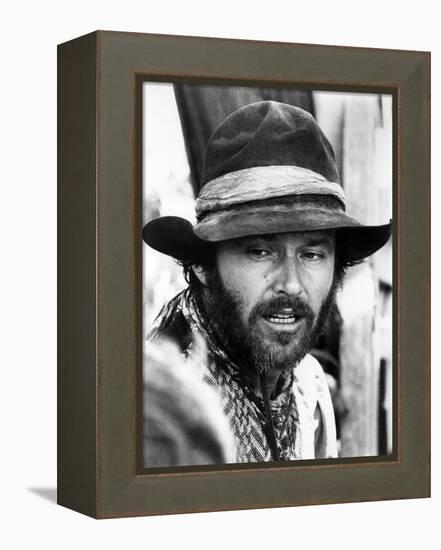 Missouri Breaks by Arthur Penn with Jack Nicholson, 1976 (b/w photo)-null-Framed Stretched Canvas