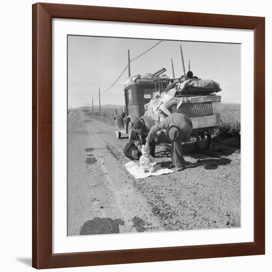 Missouri family after the drought near Tracy, California, 1937-Dorothea Lange-Framed Photographic Print