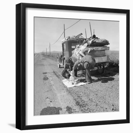 Missouri family after the drought near Tracy, California, 1937-Dorothea Lange-Framed Photographic Print