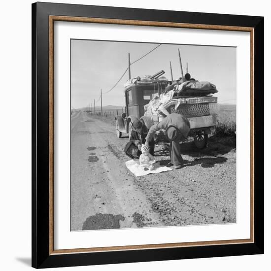 Missouri family after the drought near Tracy, California, 1937-Dorothea Lange-Framed Photographic Print