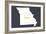 Missouri - Home State - White on Gray-Lantern Press-Framed Art Print