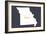 Missouri - Home State - White on Gray-Lantern Press-Framed Art Print