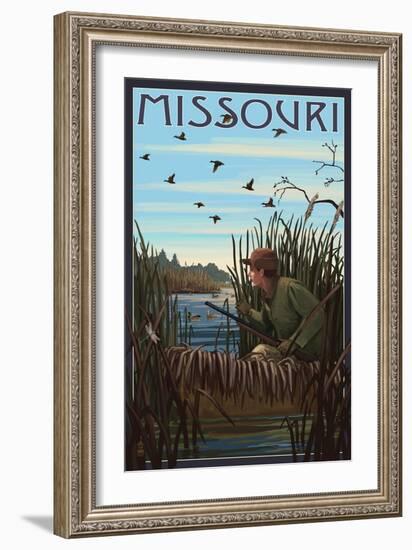 Missouri - Hunter and Lake-Lantern Press-Framed Art Print