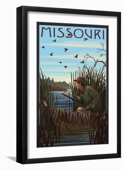 Missouri - Hunter and Lake-Lantern Press-Framed Art Print