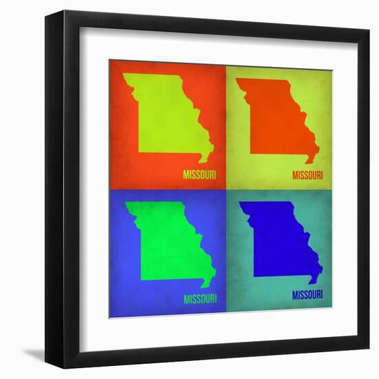 Missouri Pop Art Map 1-NaxArt-Framed Art Print