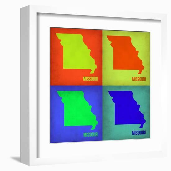 Missouri Pop Art Map 1-NaxArt-Framed Art Print