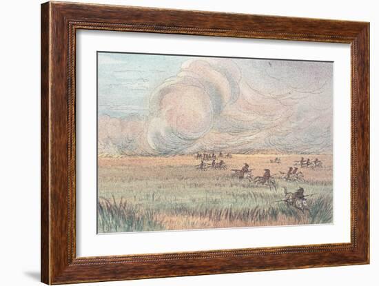 Missouri Prairie Fire-George Catlin-Framed Giclee Print