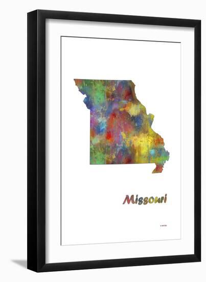 Missouri State Map 1-Marlene Watson-Framed Giclee Print