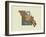 Missouri State Map-Lanre Adefioye-Framed Giclee Print