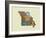 Missouri State Map-Lanre Adefioye-Framed Giclee Print