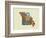 Missouri State Map-Lanre Adefioye-Framed Giclee Print