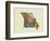 Missouri State Map-Lanre Adefioye-Framed Giclee Print