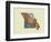 Missouri State Map-Lanre Adefioye-Framed Giclee Print
