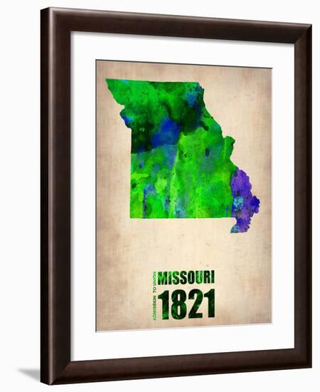 Missouri Watercolor Map-NaxArt-Framed Art Print