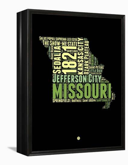 Missouri Word Cloud 1-NaxArt-Framed Stretched Canvas