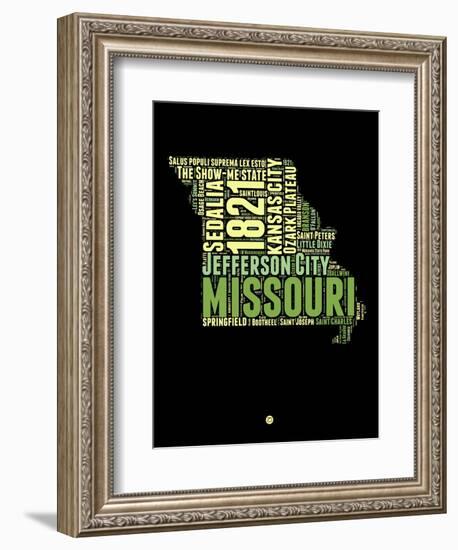 Missouri Word Cloud 1-NaxArt-Framed Art Print
